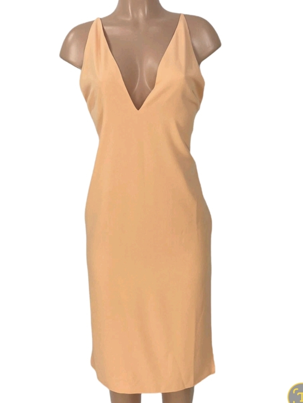 Nwt LOVERS + FRIENDS REVOLVE BOHO Sleeveless V-Neck Midi Dress Peach Wedding Y2k - Picture 3 of 15